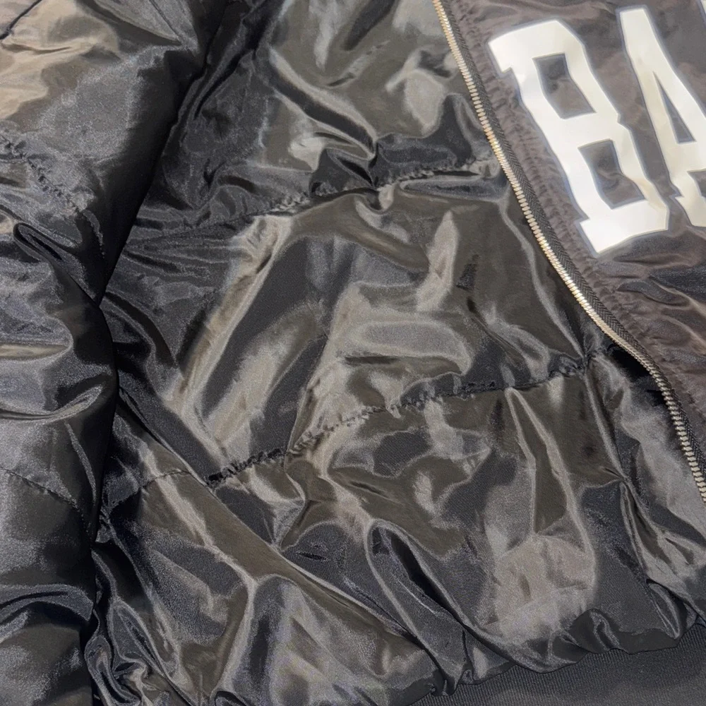 PrettyLittleThing Black Varsity Bomber Jacket‎